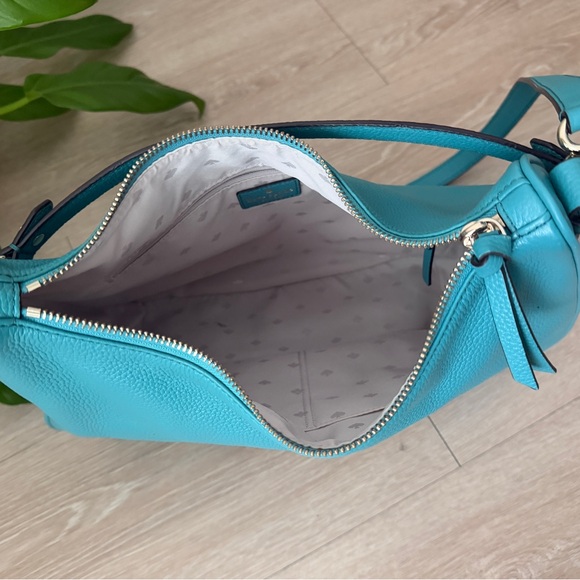 Kate Spade Mulberry Vivian Turquoise Blue Leather Hobo Shoulder Bag - Picture 3 of 4